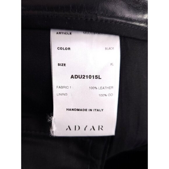 Adyar Leather Brace Trousers Size XL Mens Black NWT - Picture 13 of 16